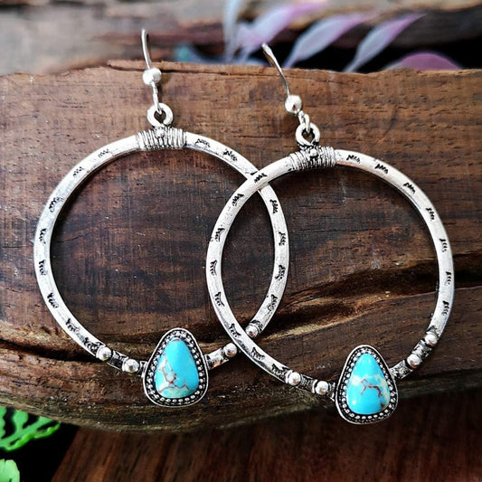 925 Sterling silver Turquoise Earrings, Dangly Earrings, Contemporary Jewellery For Wedding & Anniversary