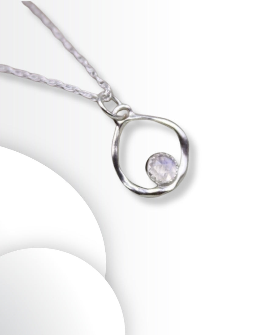 Natural moon stone necklace in 925 sterling silver for Gift for  Birthdays and anniversary