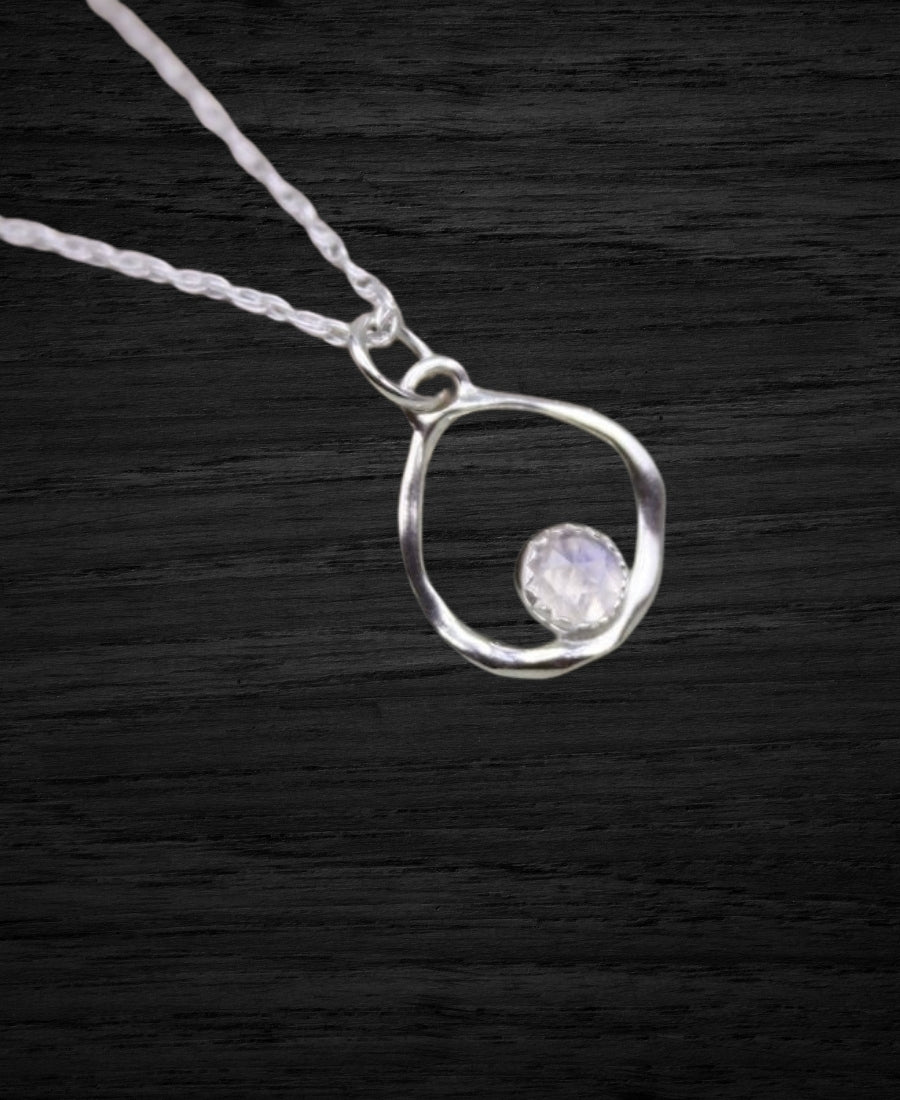 Natural moon stone necklace in 925 sterling silver for Gift for  Birthdays and anniversary