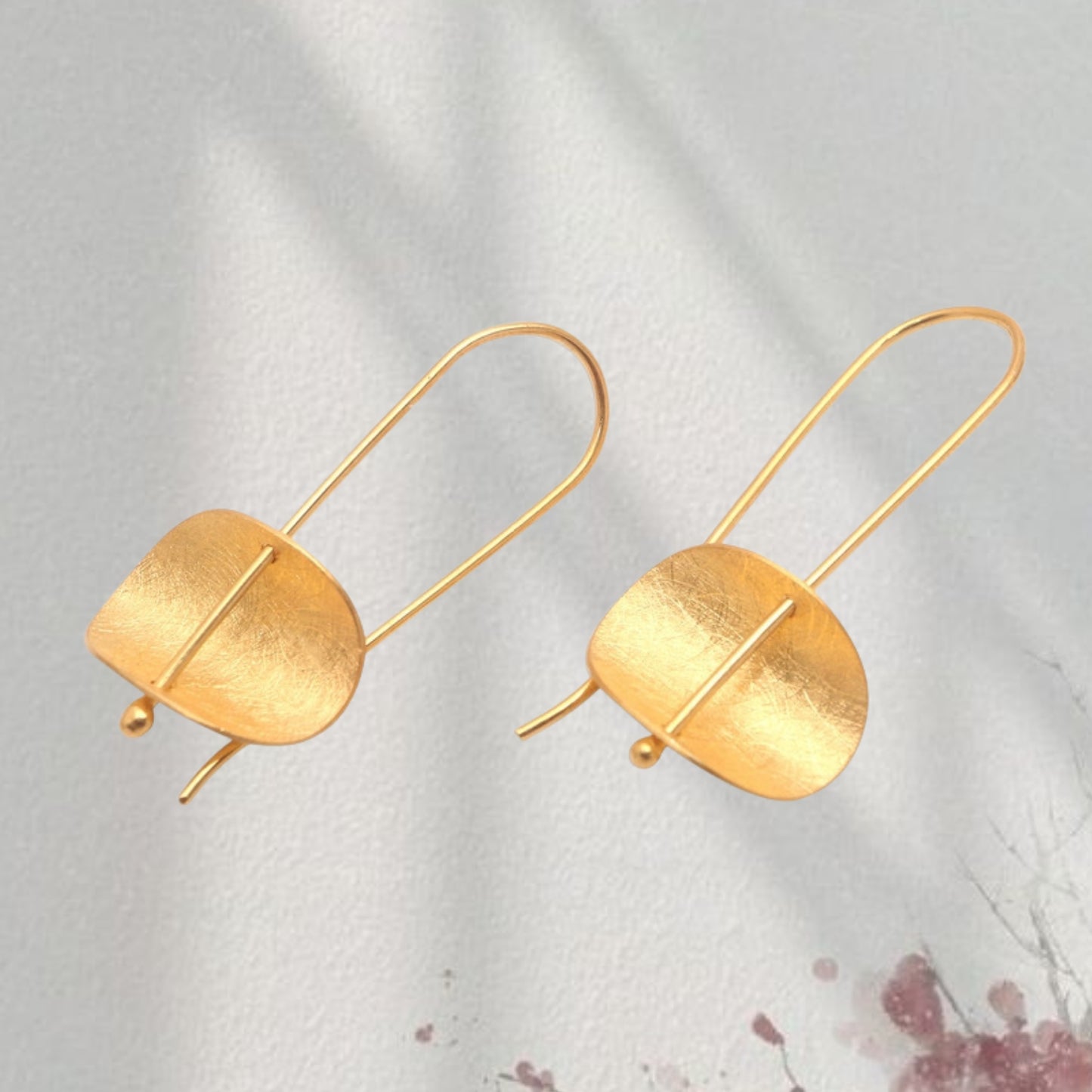 Modern 18k Gold Plated Sterling Silver Drop Earrings