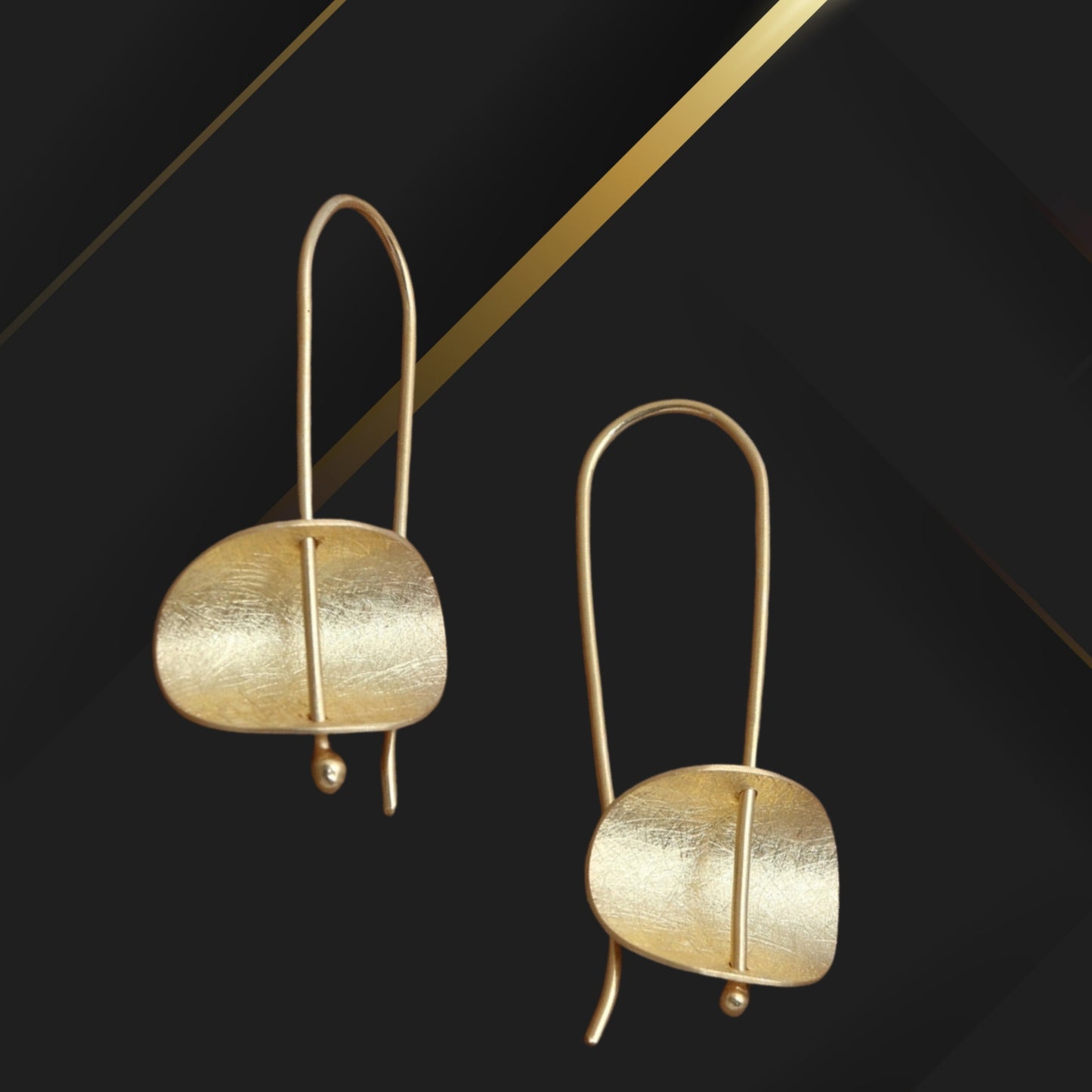 Modern 18k Gold Plated Sterling Silver Drop Earrings