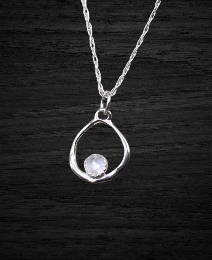 Natural moon stone necklace in 925 sterling silver for Gift for  Birthdays and anniversary