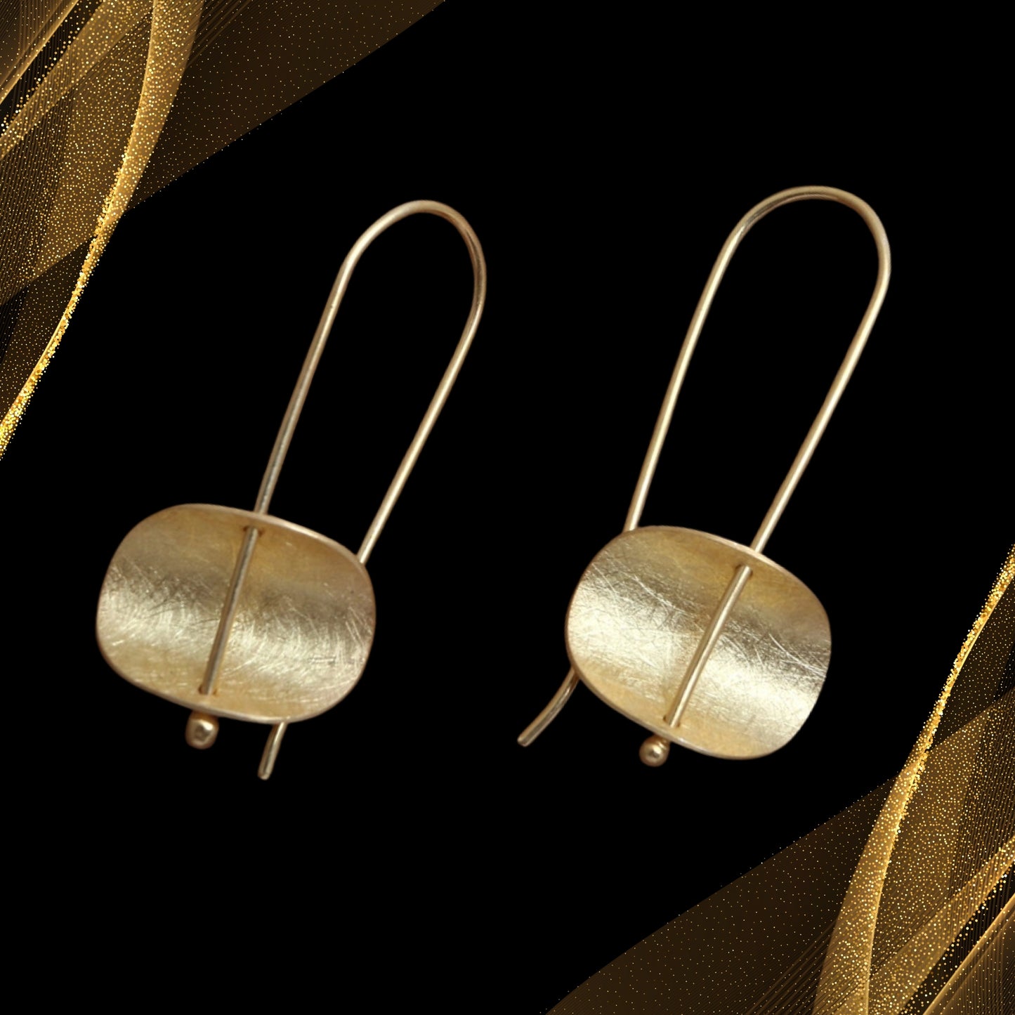 Modern 18k Gold Plated Sterling Silver Drop Earrings