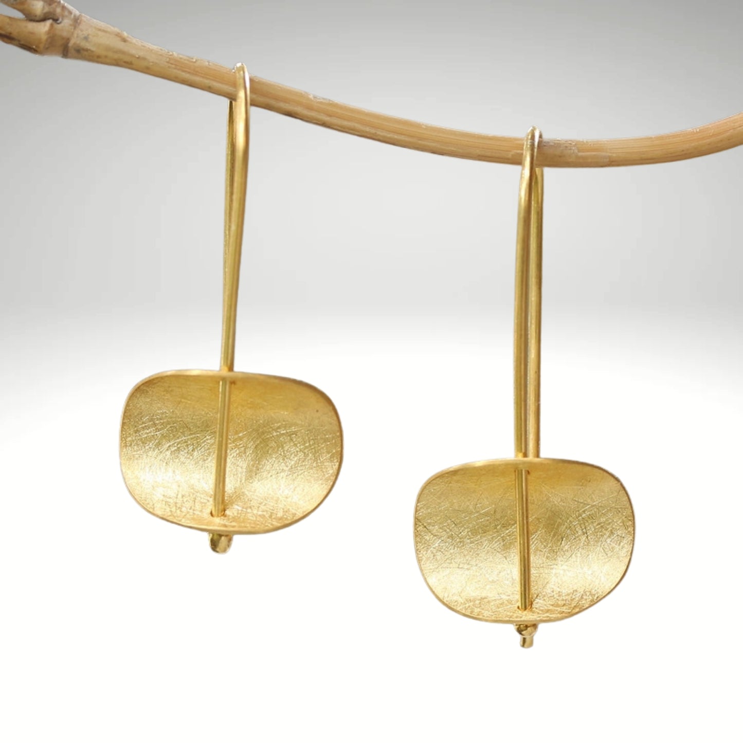 Modern 18k Gold Plated Sterling Silver Drop Earrings