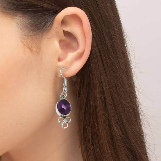 Pretty Attractive Amethyst Handmade Drop Dangle Stud Earring In 925 Sterling Silver Jewelry For Wedding & Anniversary