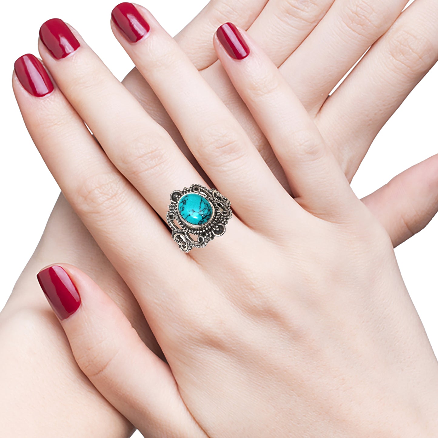 Blue Turquoise Ring In 925 sterling silver, Designer Ring, Natural Turquoise Handmade Ring For Every Occasions