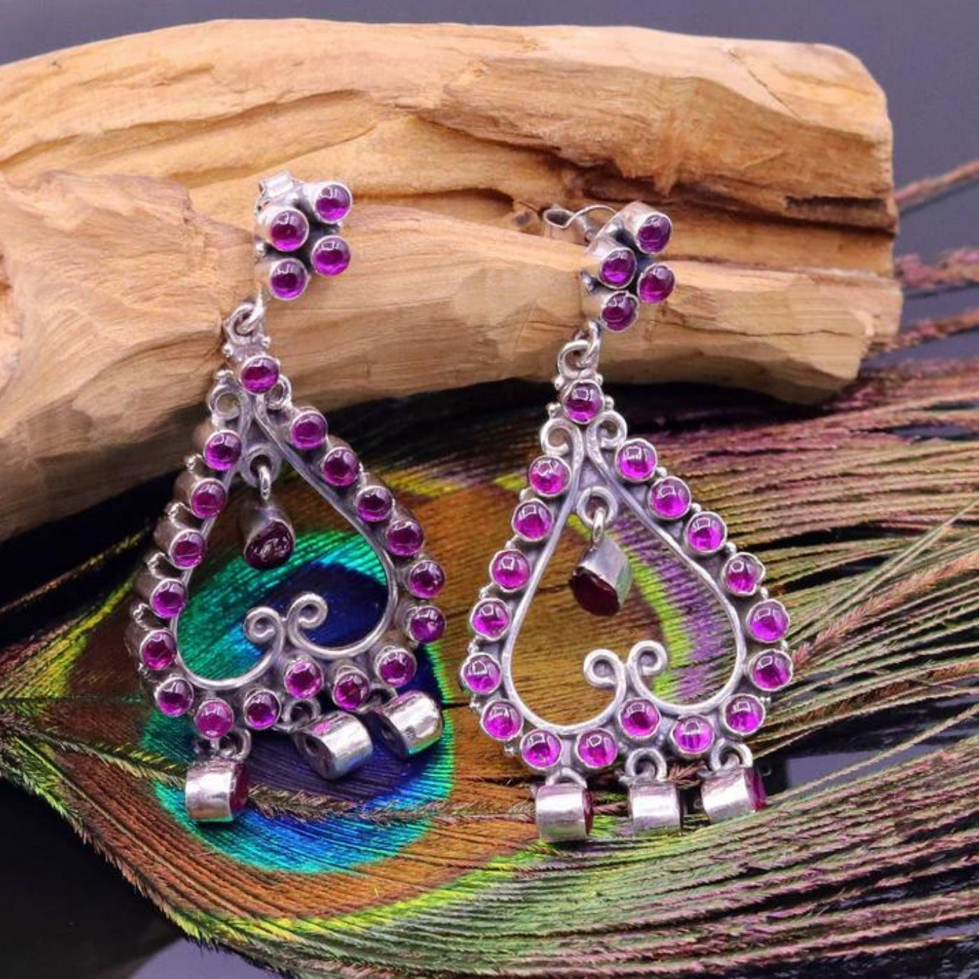 Pretty Attractive Purple amethyst cabcoun Handmade Drop Dangle Stud Earring In 925 Sterling Silver  Jewelry For Wedding & Anniversary