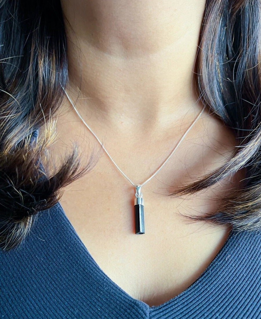 Black Tourmaline Pendant, Necklaces, Black, Gift, Him, Her, Jewelry