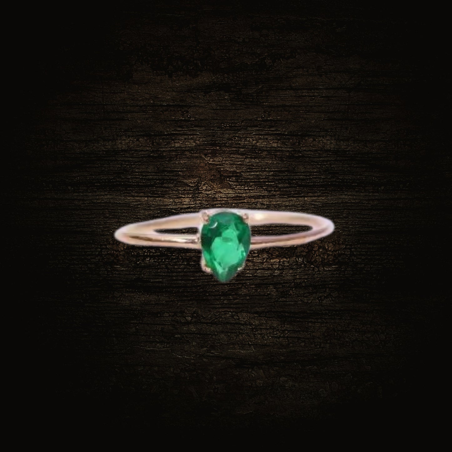 Pear Emerald Ring, 14K Gold Emerald Ring, Emerald Jewelry, Gift for Her, Birthstone Ring, Wedding Ring, Engagement Ring