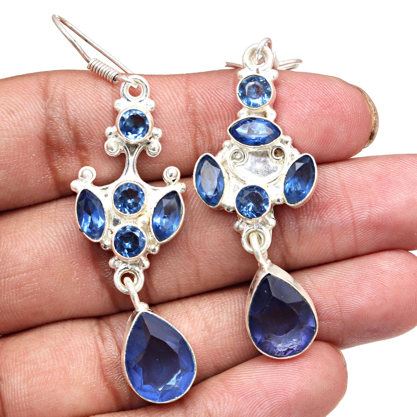 Earring Natural Tanzanite Gemstone 925 Sterling Silver