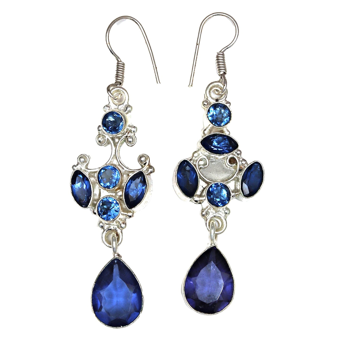 Earring Natural Tanzanite Gemstone 925 Sterling Silver