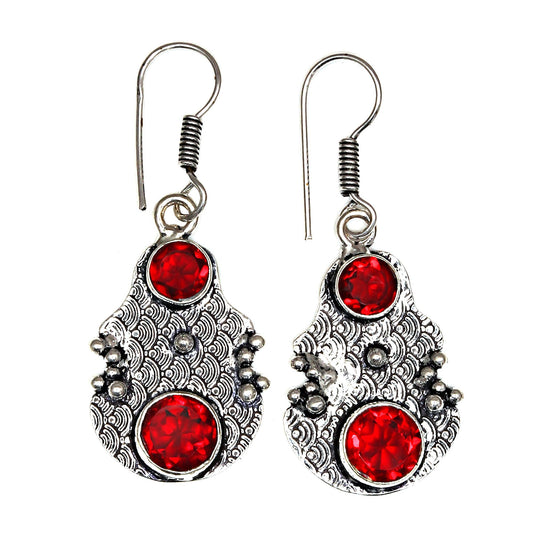 Red garnet Gemstone Women's Black Friday Silver Jewelry Earrings