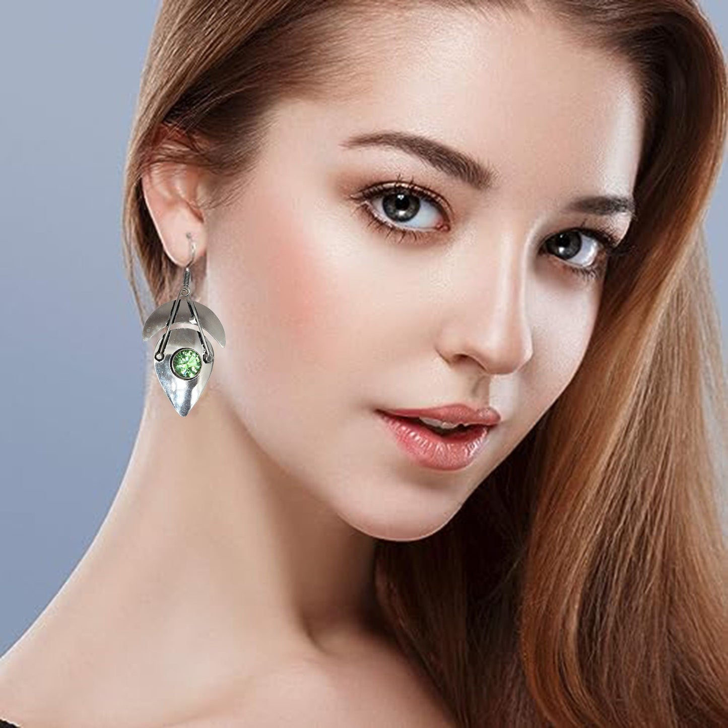 Peridot Earrings In 925 Sterling Silver