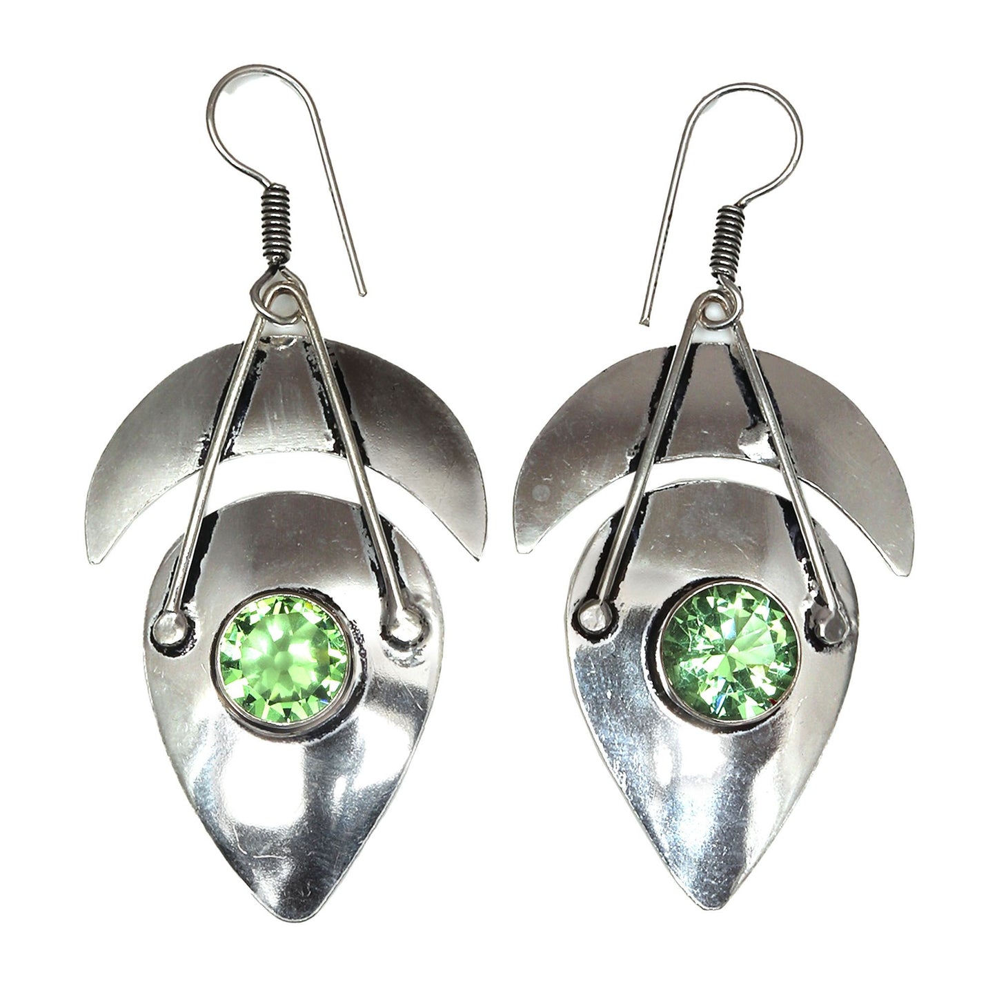 Peridot Earrings In 925 Sterling Silver