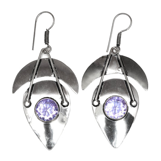 Amethyst Earrings In 925 Sterling Silver