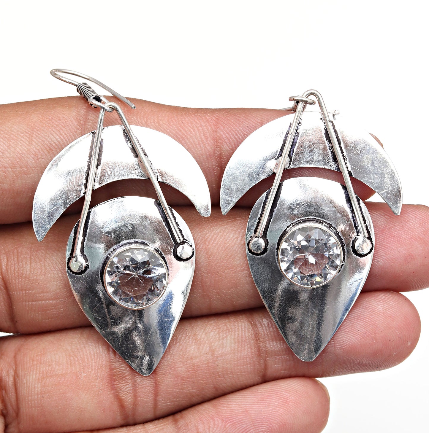 White Topaz Earrings In 925 Sterling Silver Earrings Gemstones