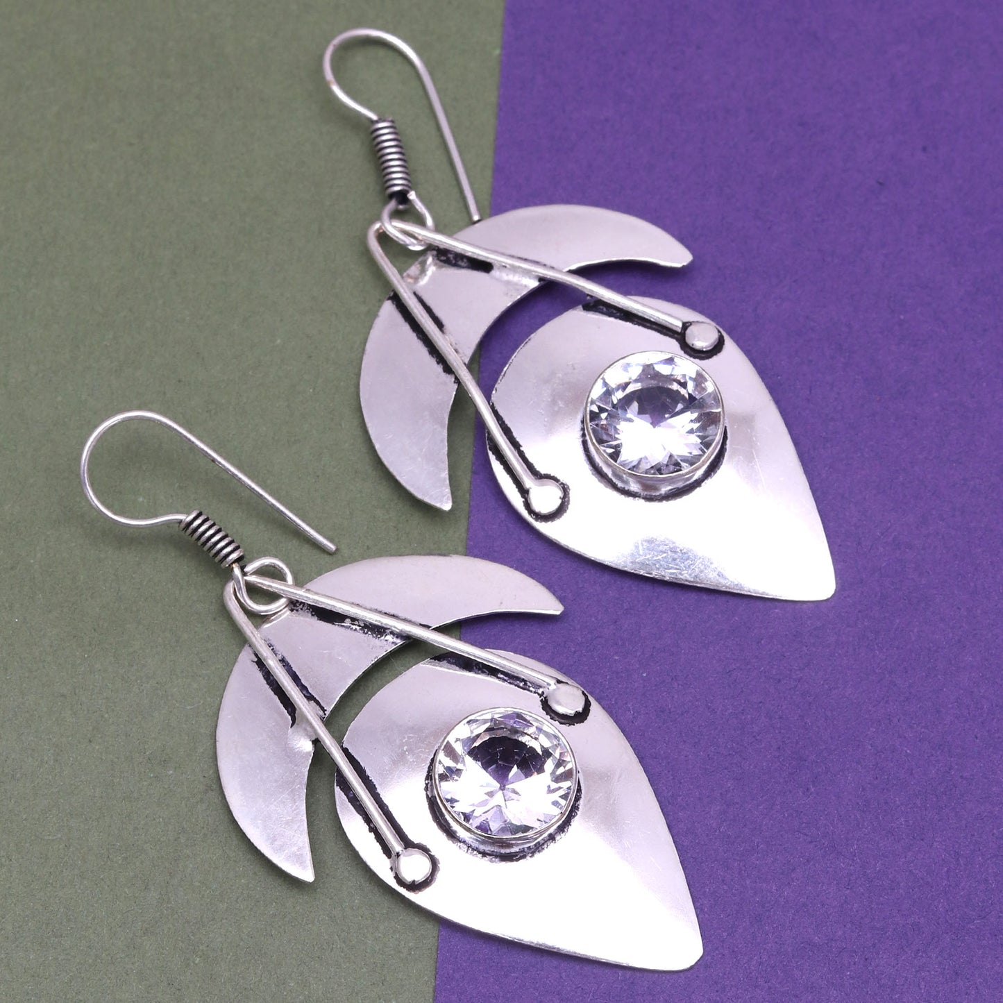 White Topaz Earrings In 925 Sterling Silver Earrings Gemstones