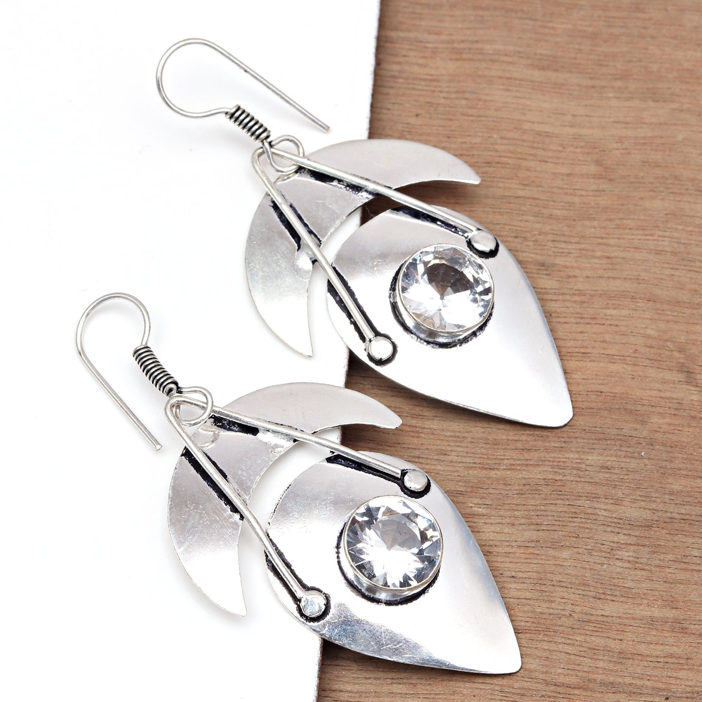 White Topaz Earrings In 925 Sterling Silver Earrings Gemstones