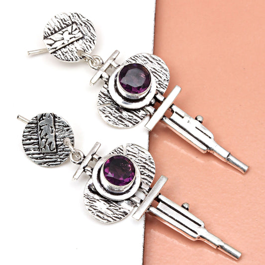 Amethyst Earrings In 925 Sterling Silver Earrings Gemstones