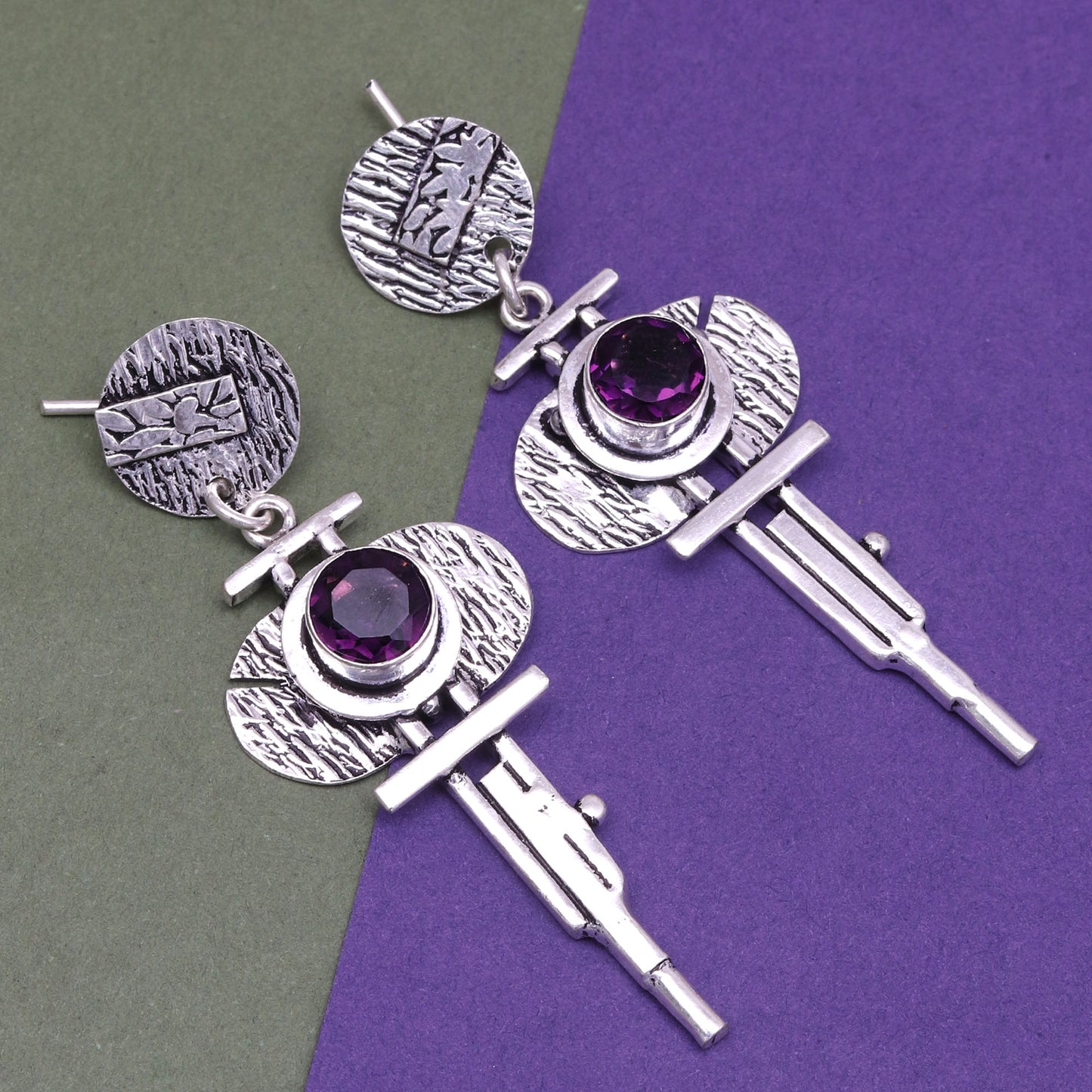 Amethyst Earrings In 925 Sterling Silver Earrings Gemstones