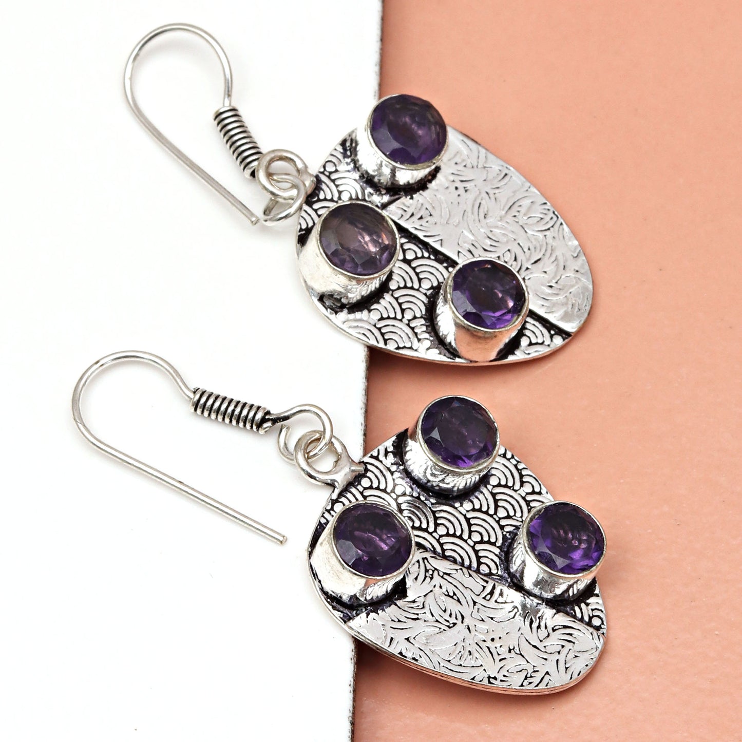 Amethyst Earrings In 925 Sterling Silver Earrings Gemstones