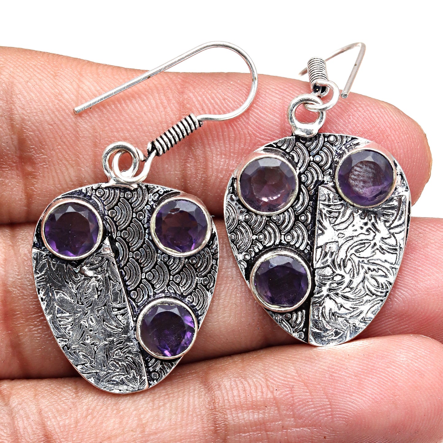 Amethyst Earrings In 925 Sterling Silver Earrings Gemstones