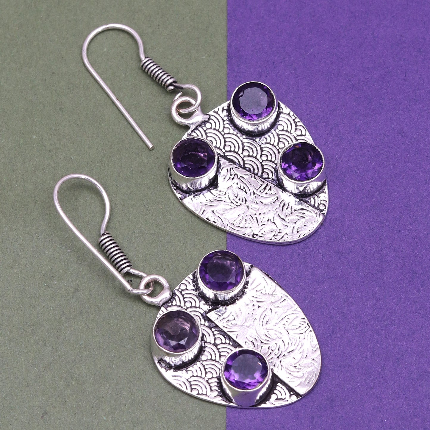 Amethyst Earrings In 925 Sterling Silver Earrings Gemstones