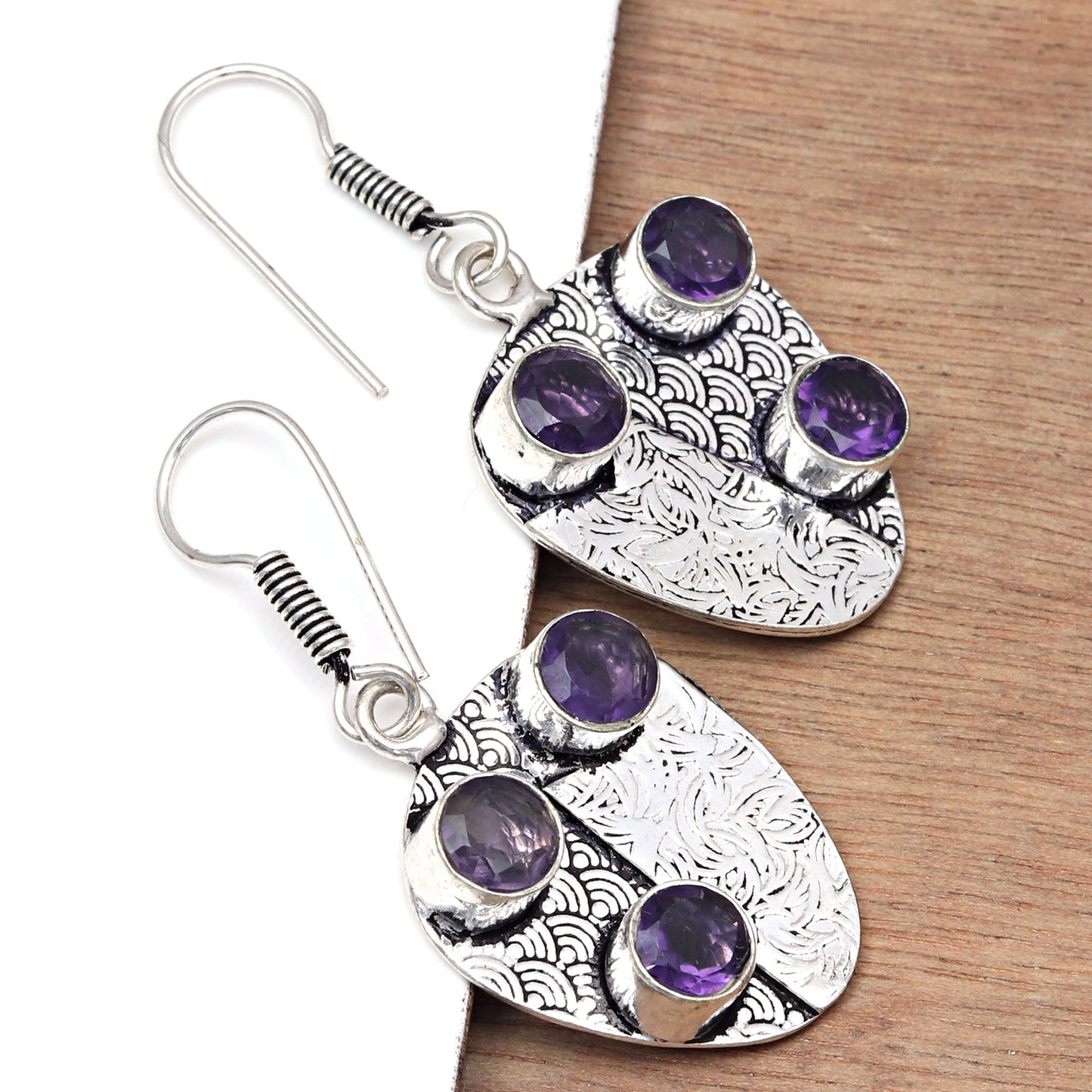 Amethyst Earrings In 925 Sterling Silver Earrings Gemstones