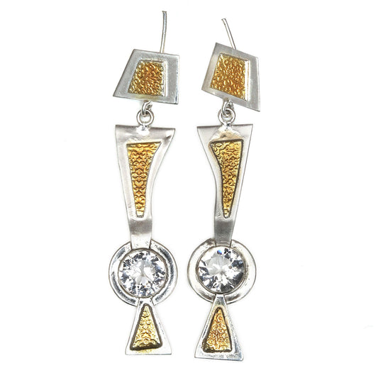 Natural White Topaz Earring In 925 Sterling Silver