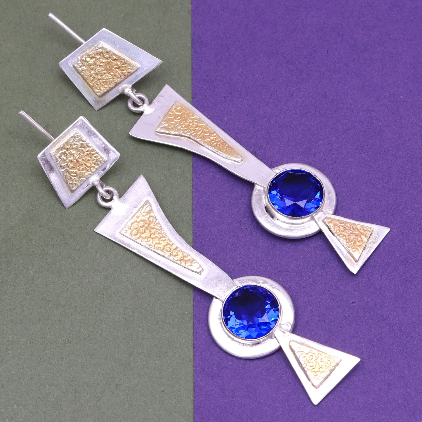 Natural Tanzanite Earring In 925 Sterling Silver