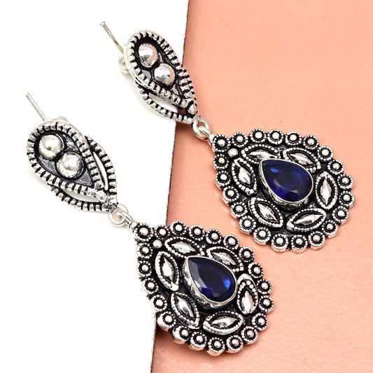 Tanzanite Earring In 925 Silver