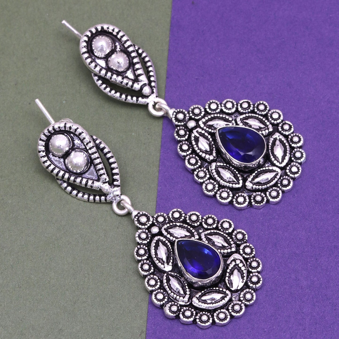 Tanzanite Earring In 925 Silver