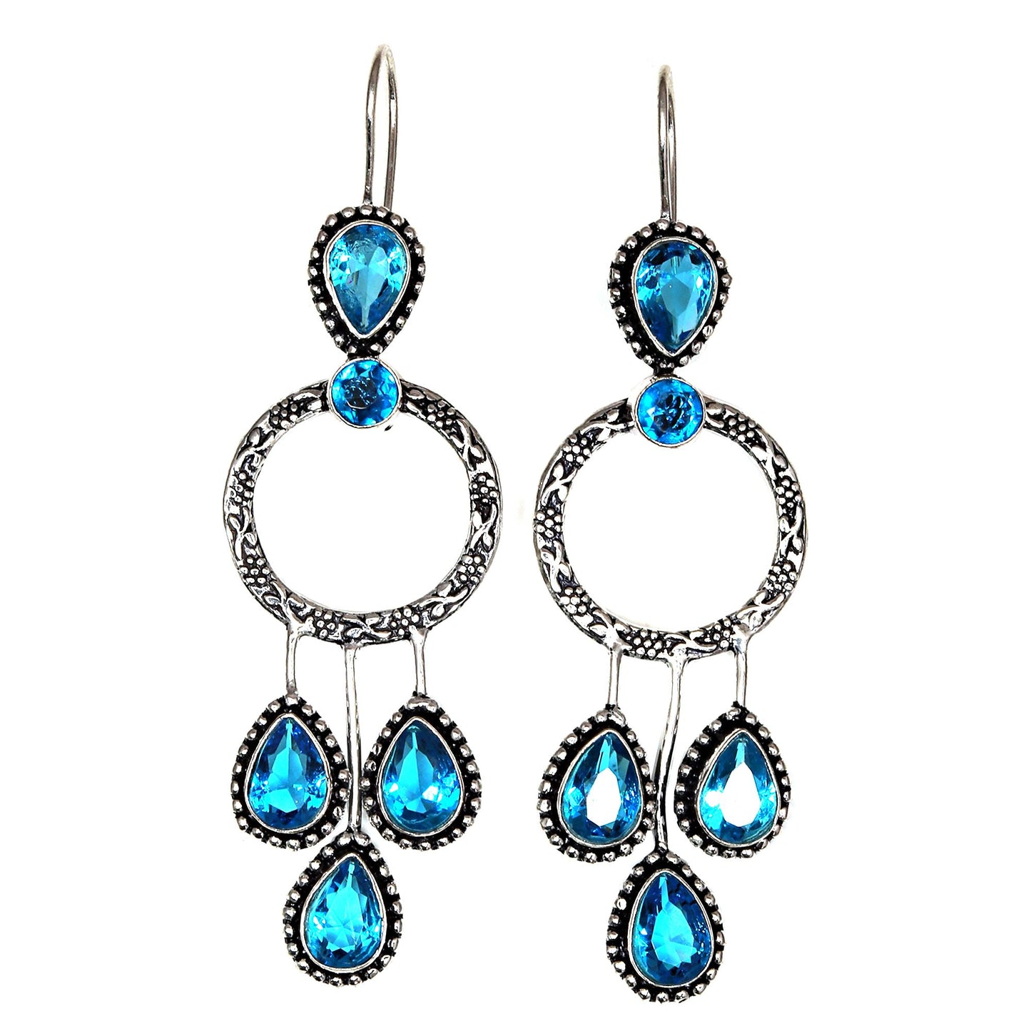 Multistone London Blue topaz Earring in Silver