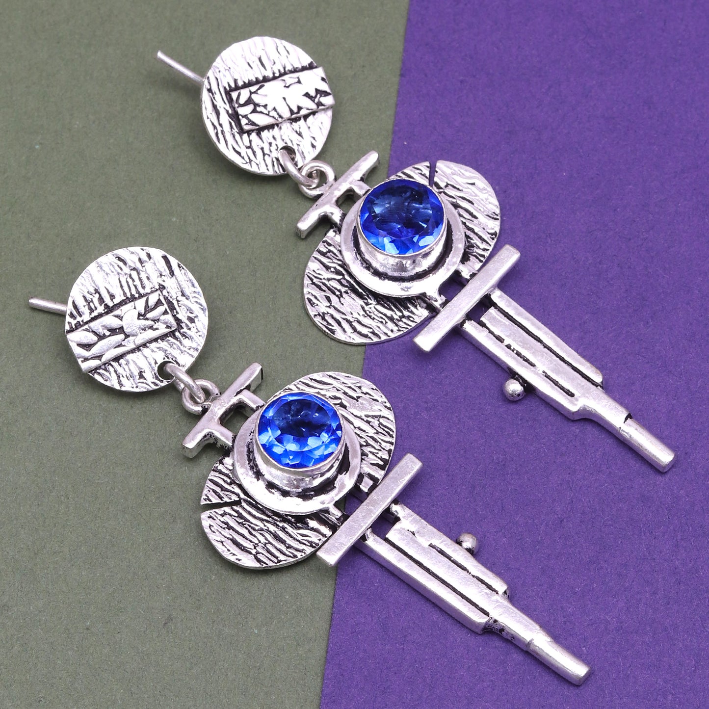 Tanzanite Earring in 925 Silver for Women & Girls