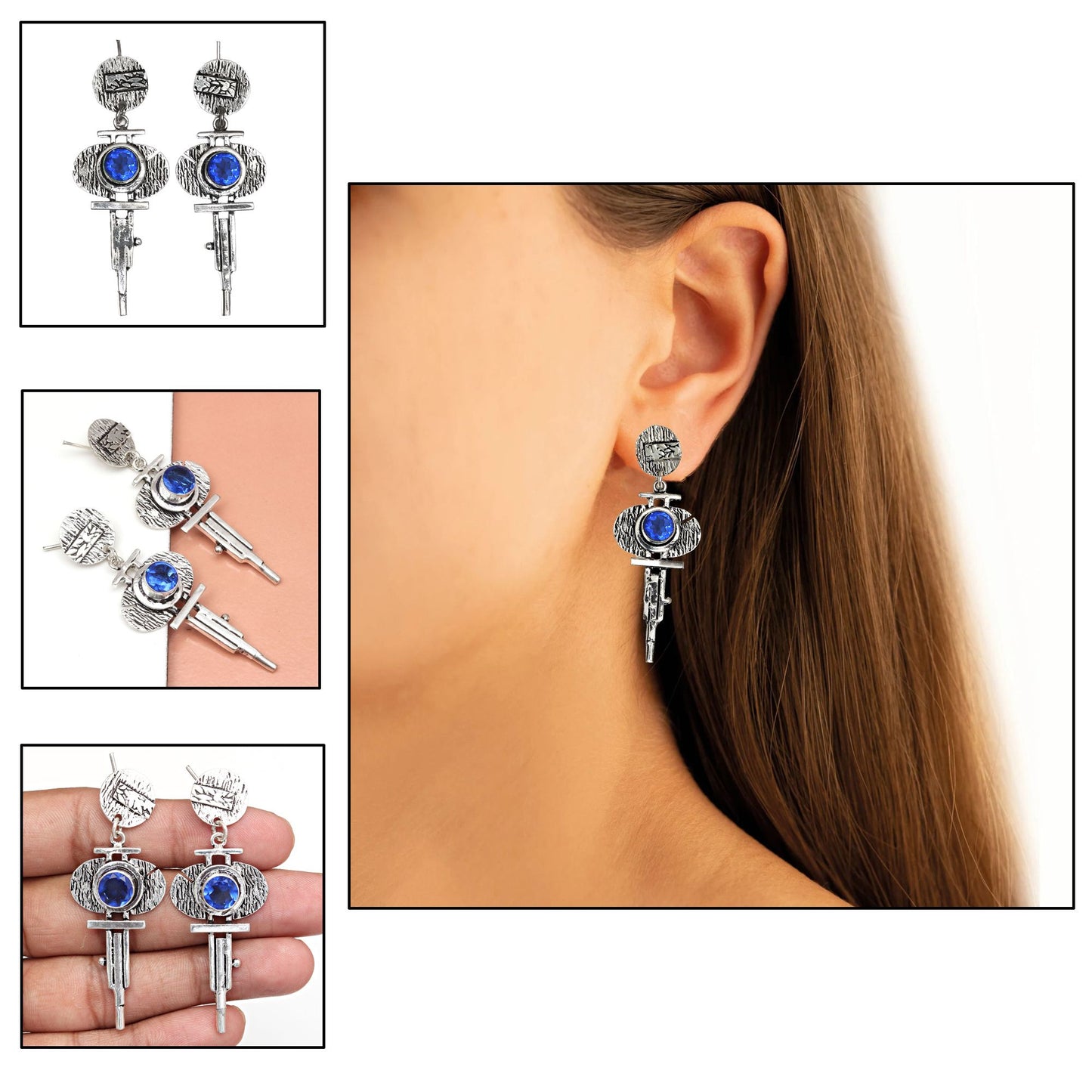 Tanzanite Earring in 925 Silver for Women & Girls