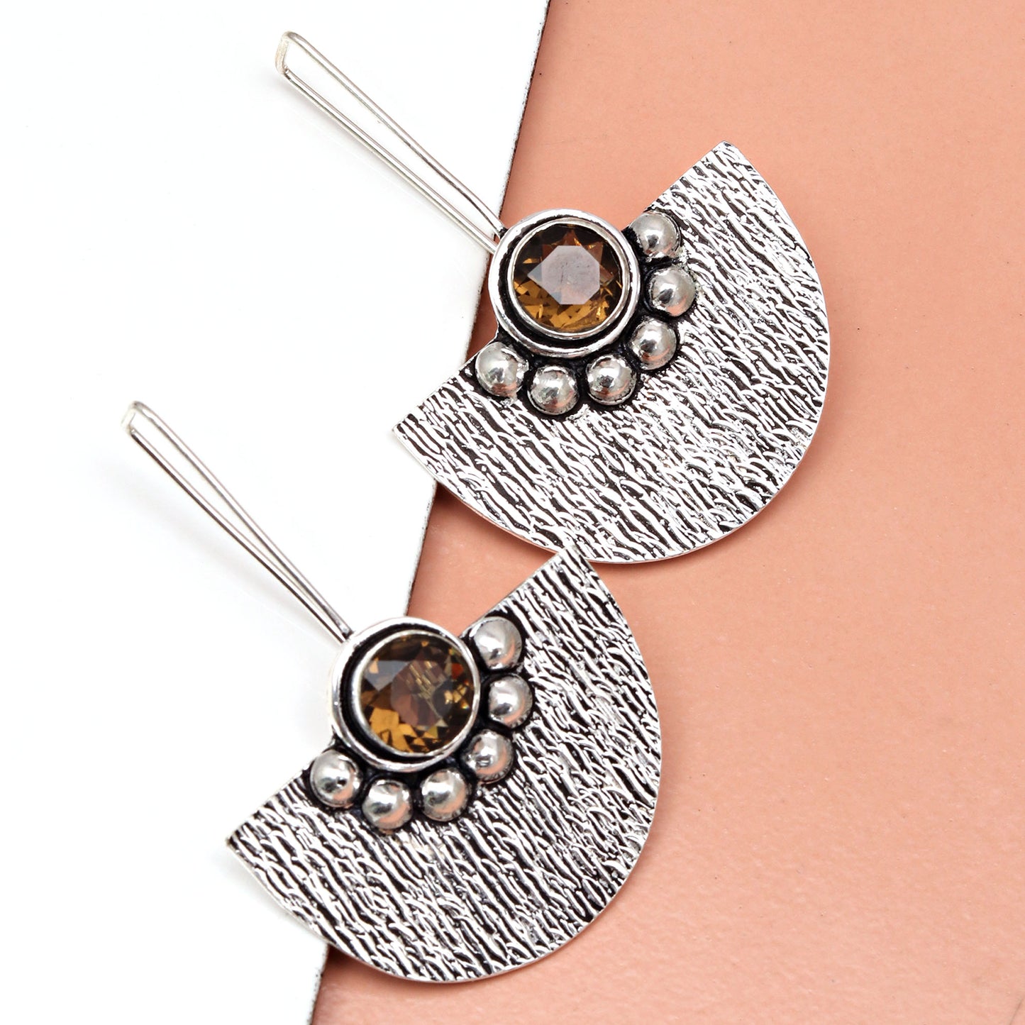 Smokey Quartz Earring In 925 Silver For Women & Girls