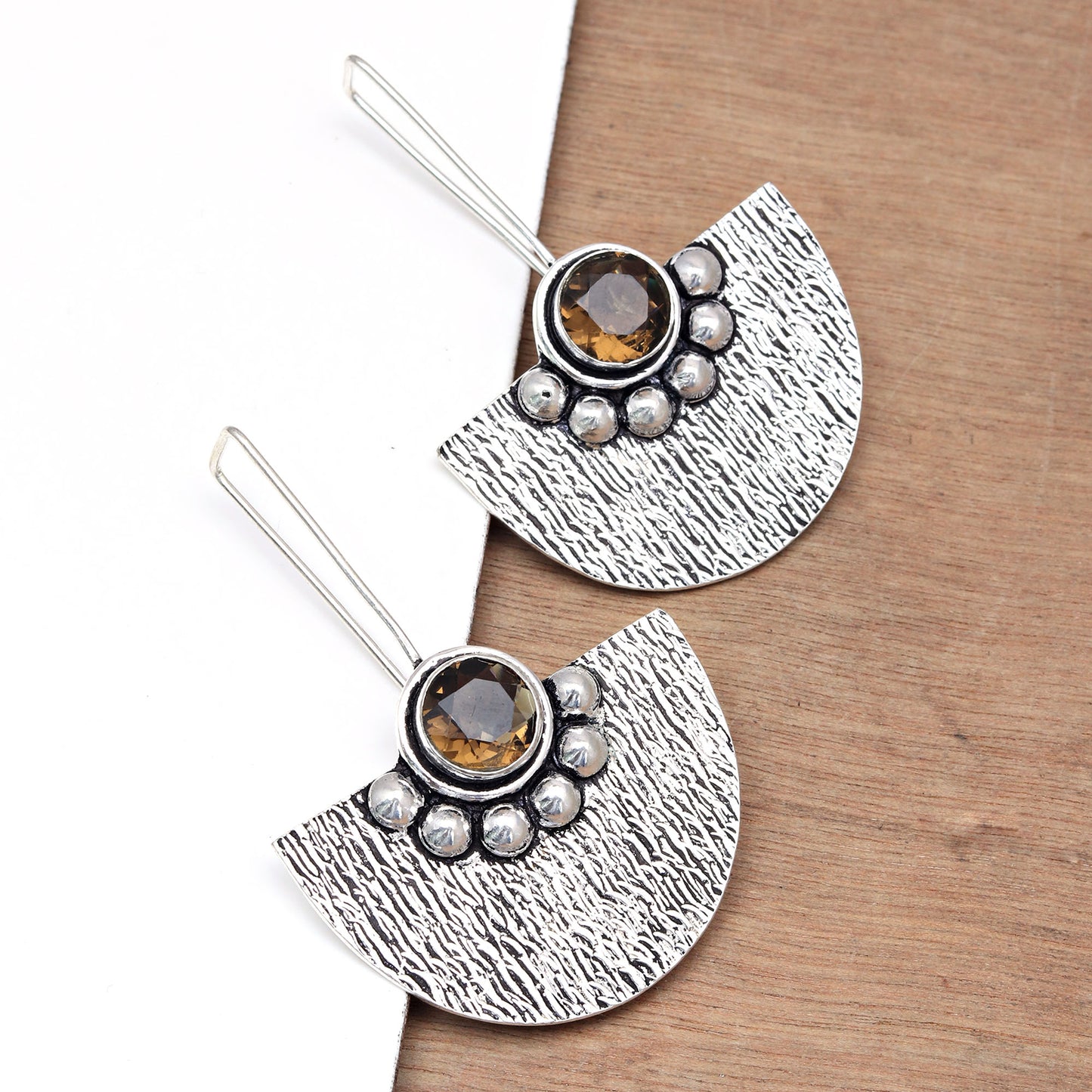 Smokey Quartz Earring In 925 Silver For Women & Girls