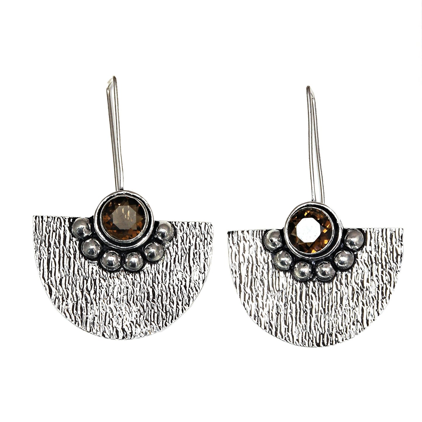 Smokey Quartz Earring In 925 Silver For Women & Girls