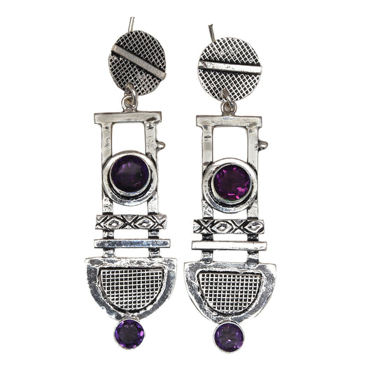 pretty Amethyst Earring In Silver For any occasion