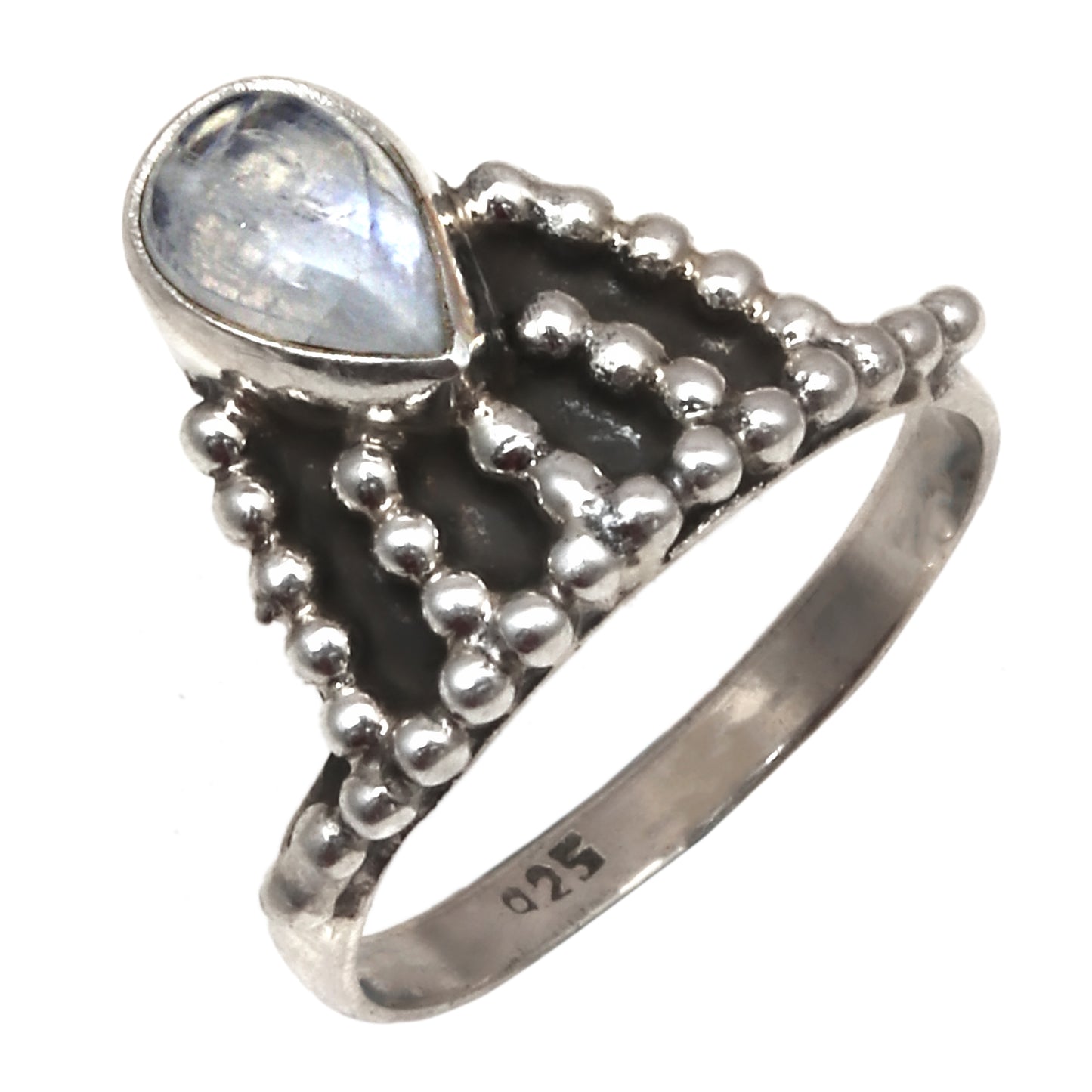 Handmade Silver Moonstone Ring For Wedding & Anniversary