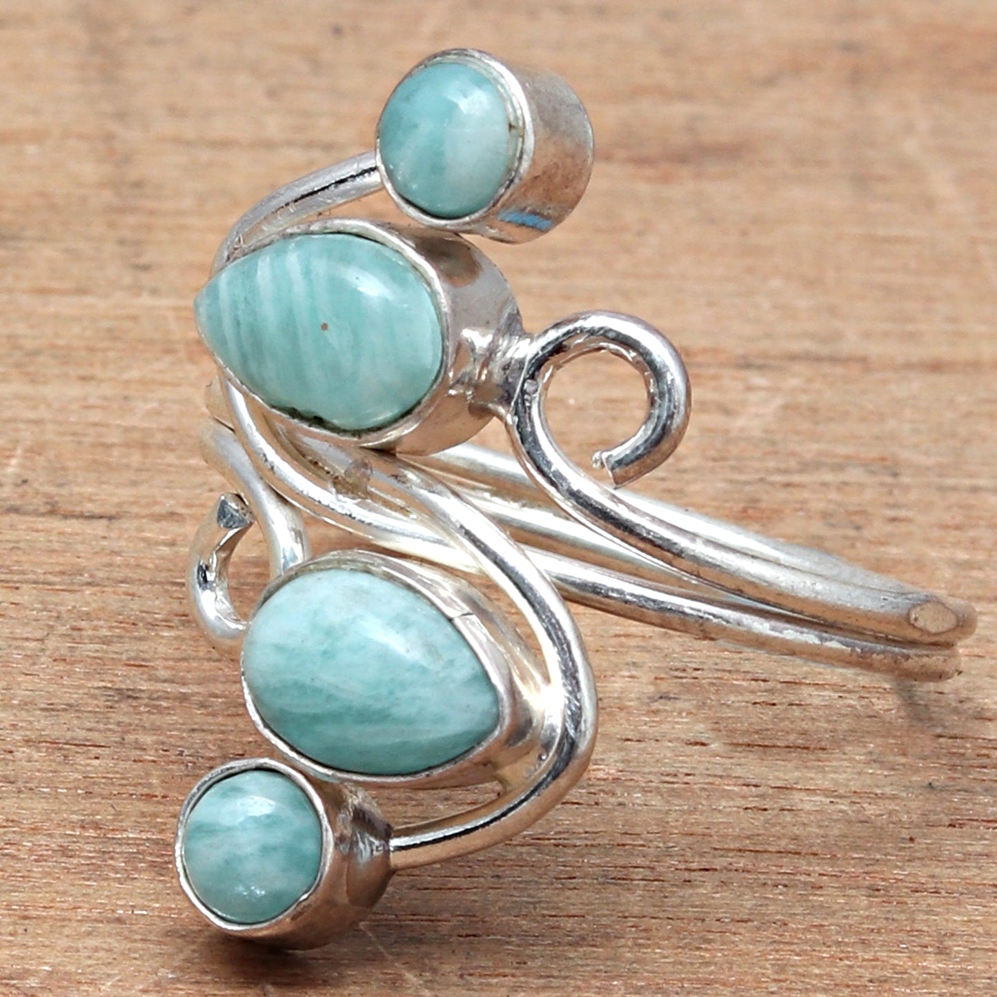 Caribbean Larimer Ring In 925 sterling silver, Designer Ring, Natural Turquoise Handmade Ring For Every Occasions