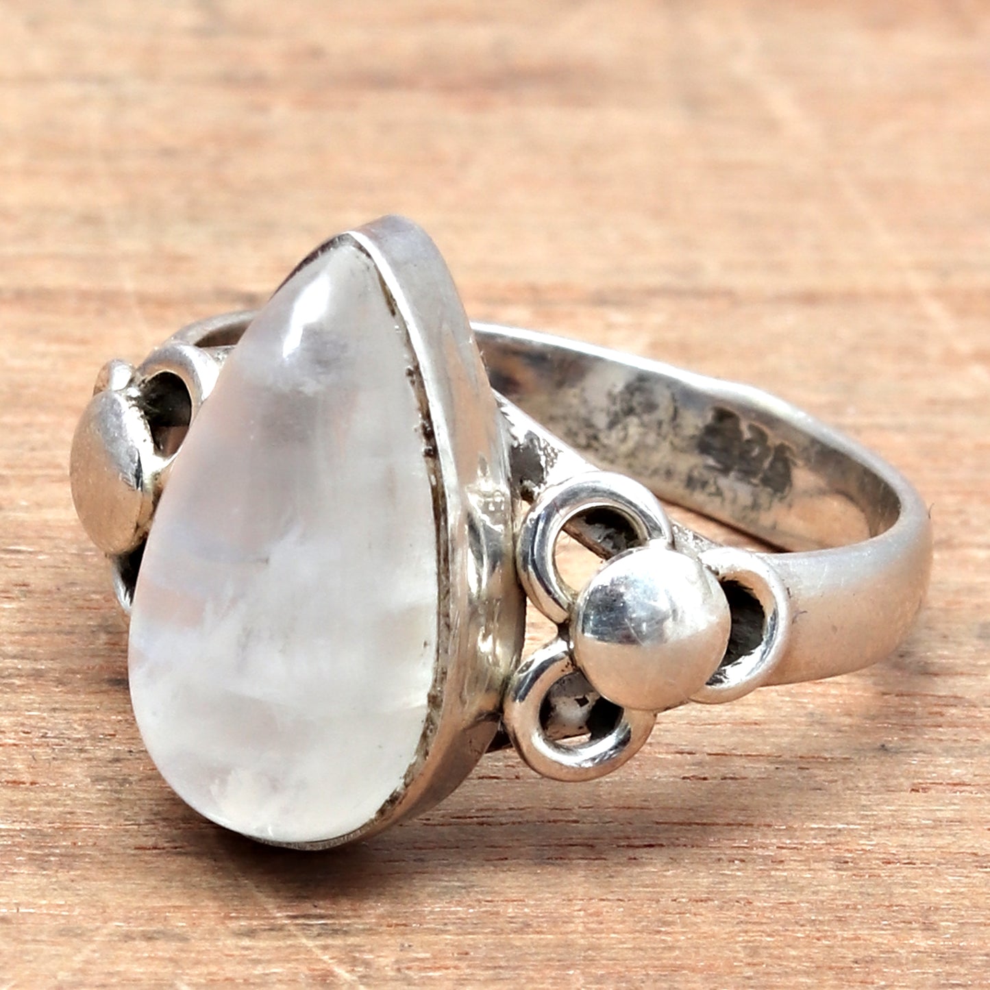 Natural Rainbow Moonstone 925 Sterling Silver, Ring For Girls