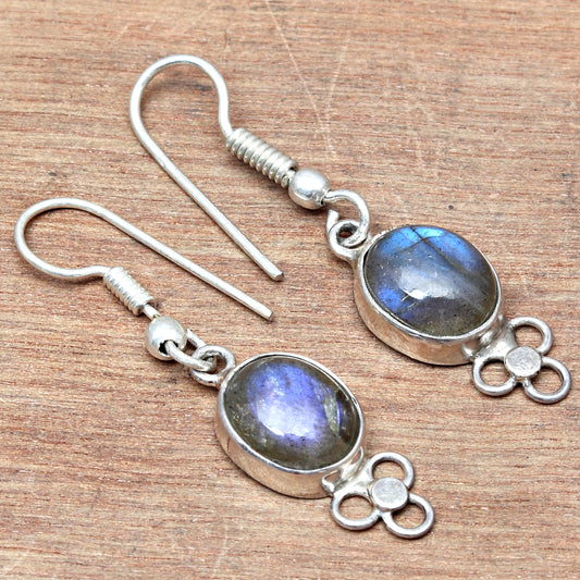 Pretty Attractive Labradorite Handmade Drop Dangle Stud Earring In 925 Sterling Silver Jewelry For Wedding & Anniversary