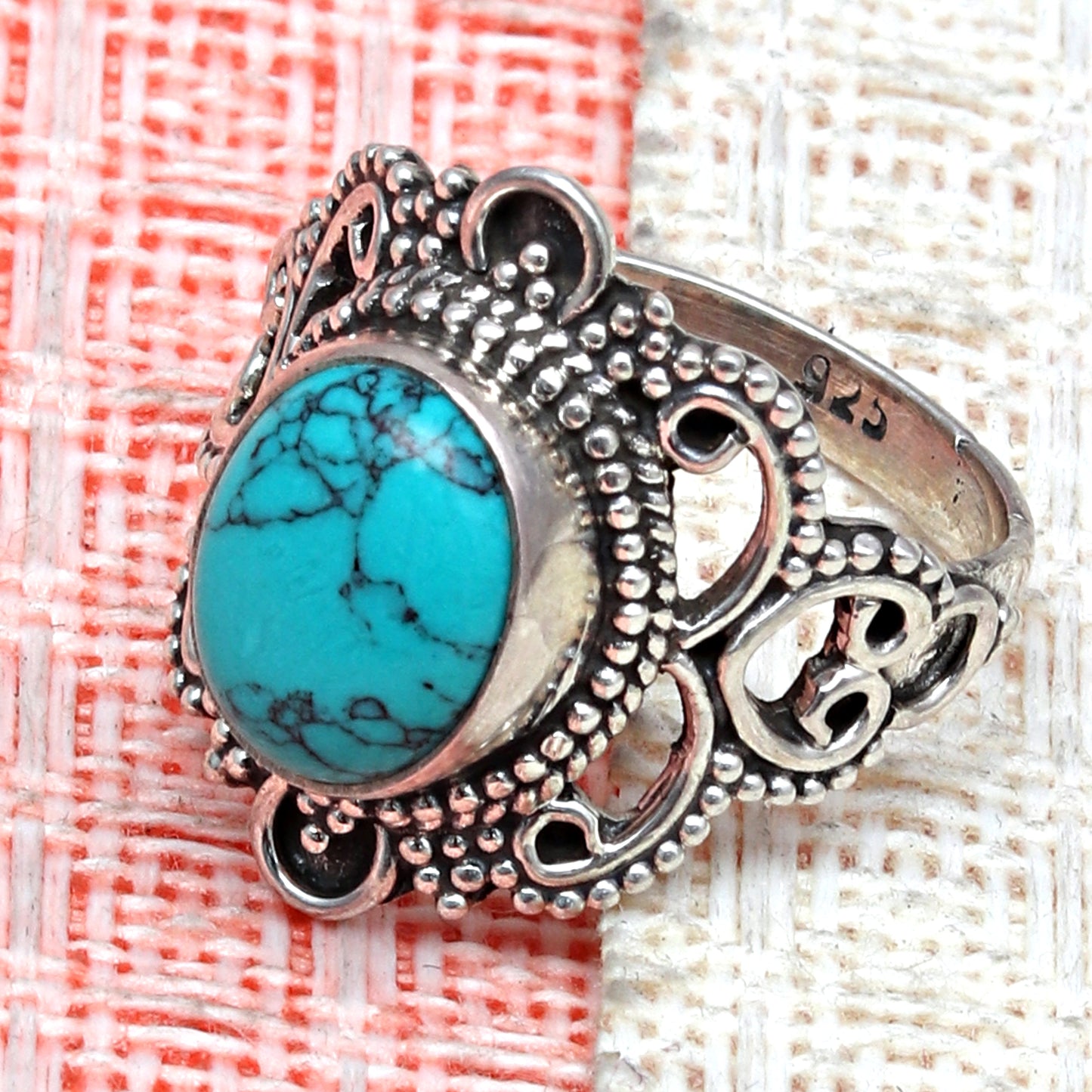 Blue Turquoise Ring In 925 sterling silver, Designer Ring, Natural Turquoise Handmade Ring For Every Occasions