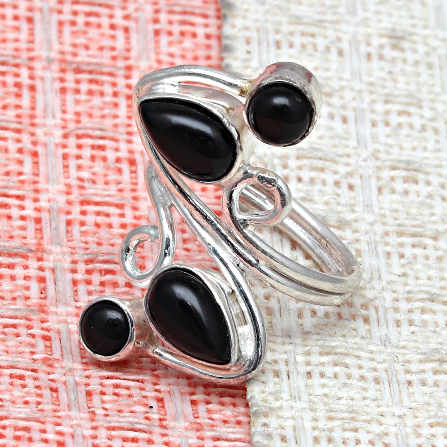 Black spinal Ring In 925 sterling silver, Designer Ring, Natural Turquoise Handmade Ring For Every Occasions