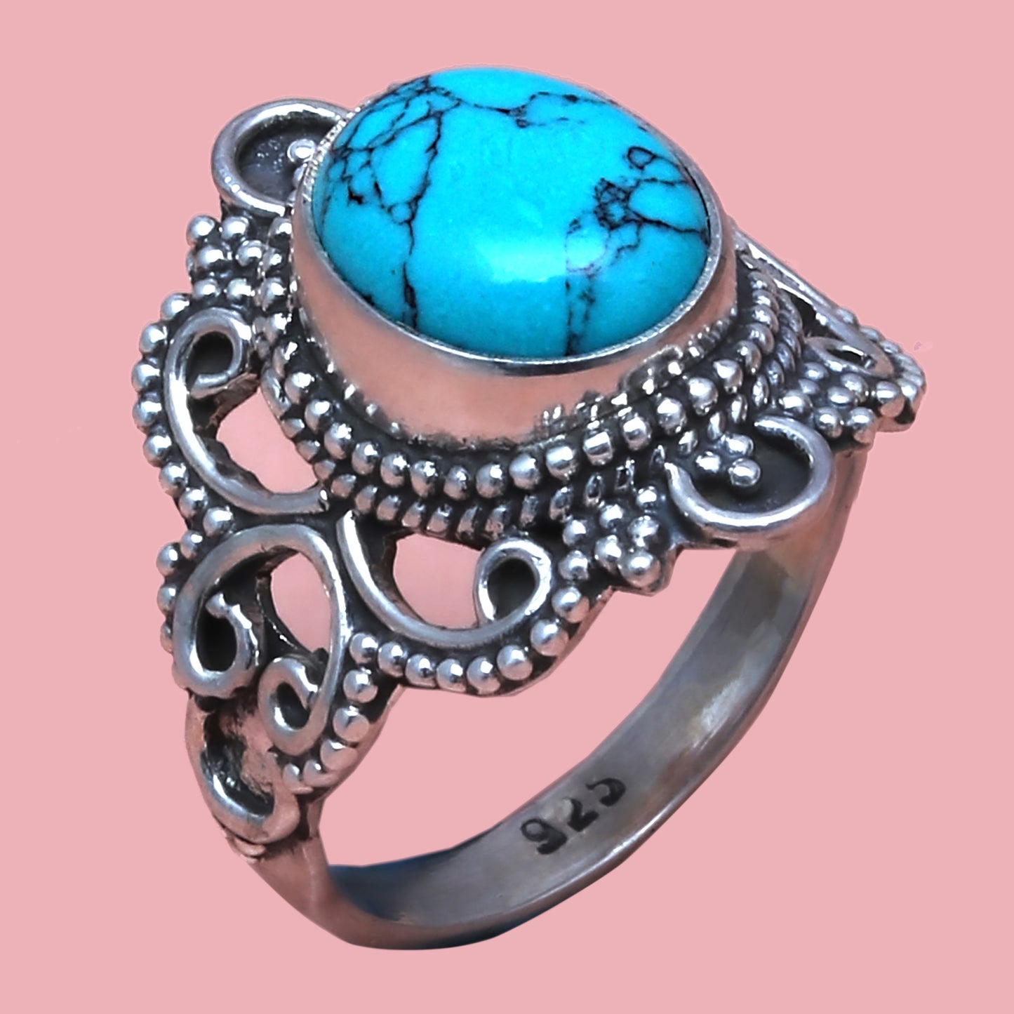 Blue Turquoise Ring In 925 sterling silver, Designer Ring, Natural Turquoise Handmade Ring For Every Occasions