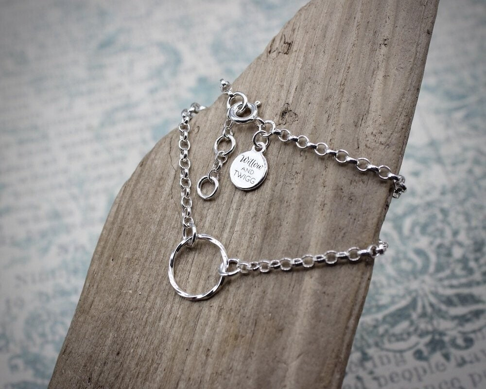 Twisted Ring Silver Anklet Chain