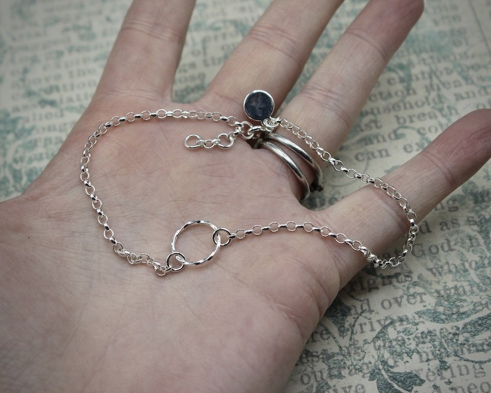 Twisted Ring Silver Anklet Chain