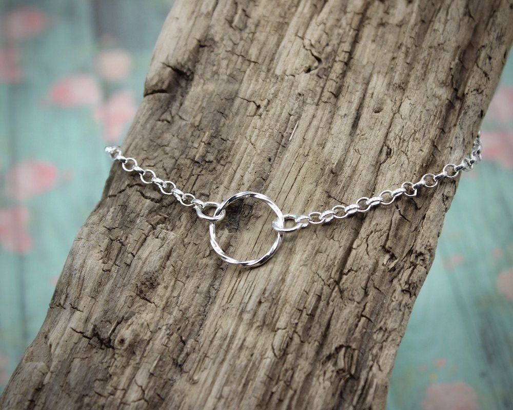 Twisted Ring Silver Anklet Chain