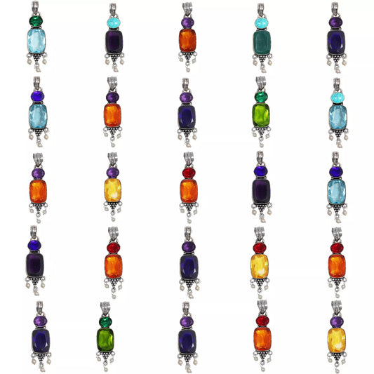 50 Pcs Lot "Elegant Gemstone and Pearl Pendant Jewelry for Timeless Style"